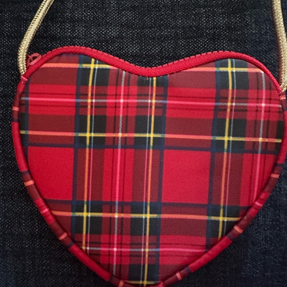 JCrew Crew Cuts Heart Shaped Tartan Plaid Pocketbook